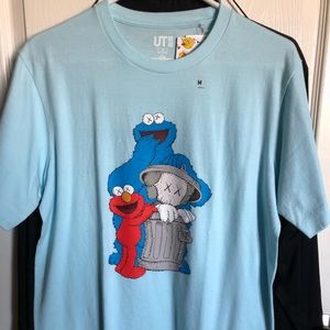 Unique Kaws Sesame Street Cookie Monster Elmo Tee